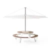 Outdoor tables and chairs with umbrellas, integrated hotel dining tables and chairs (1)