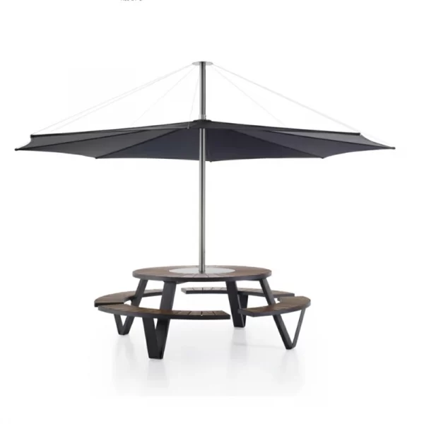 Outdoor tables and chairs with umbrellas, integrated hotel dining tables and chairs (11)