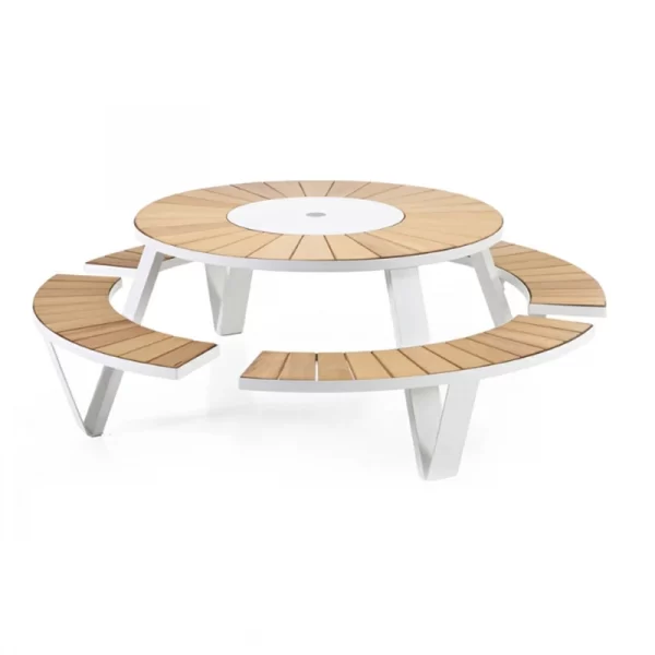 Outdoor tables and chairs with umbrellas, integrated hotel dining tables and chairs (5)