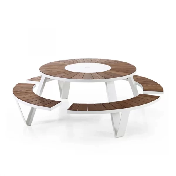 Outdoor tables and chairs with umbrellas, integrated hotel dining tables and chairs (6)