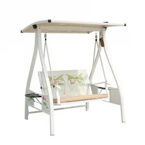 Outdoor white double swing rocking chair iron hanging chair swing outdoor home courtyard garden balcony cast aluminum rocking chair