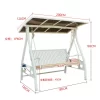 Outdoor white double swing rocking chair iron hanging chair swing (5)