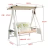 Outdoor white double swing rocking chair iron hanging chair swing (6)