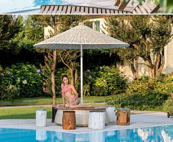 Sunshade, Courtyard, Homestay, Beach, Balcony, Umbrella Villa (8)