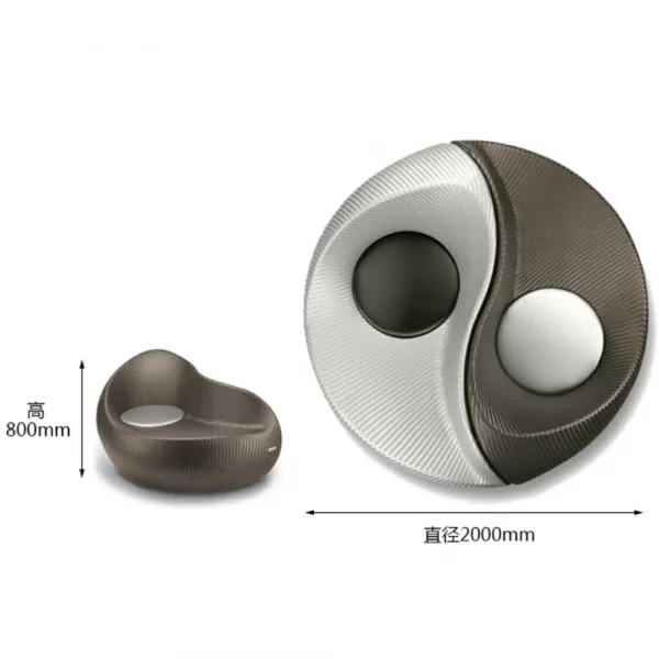 Tai Chi Yin Yang Creative Vine Chair Outdoor Lying Bed Vine Weaving Chair (2)