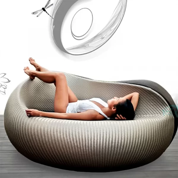 Tai Chi Yin Yang Creative Vine Chair Outdoor Lying Bed Vine Weaving Chair (5)