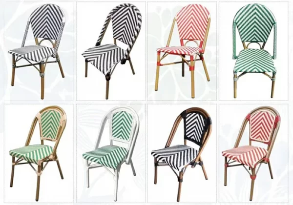 Vintage woven rattan table and chair (12)