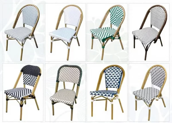 Vintage woven rattan table and chair (3)