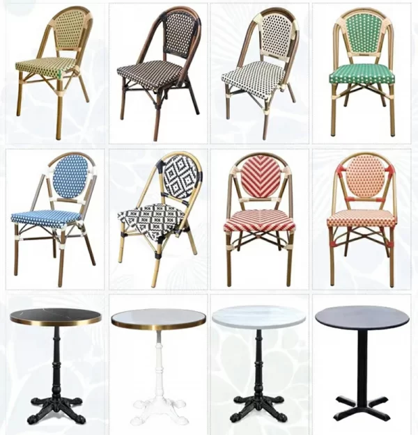 Vintage woven rattan table and chair (4)