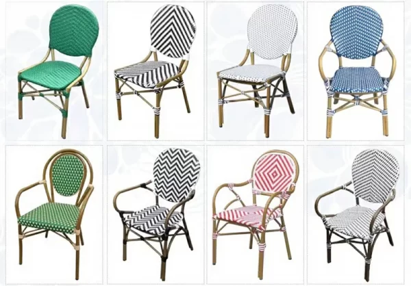 Vintage woven rattan table and chair (6)