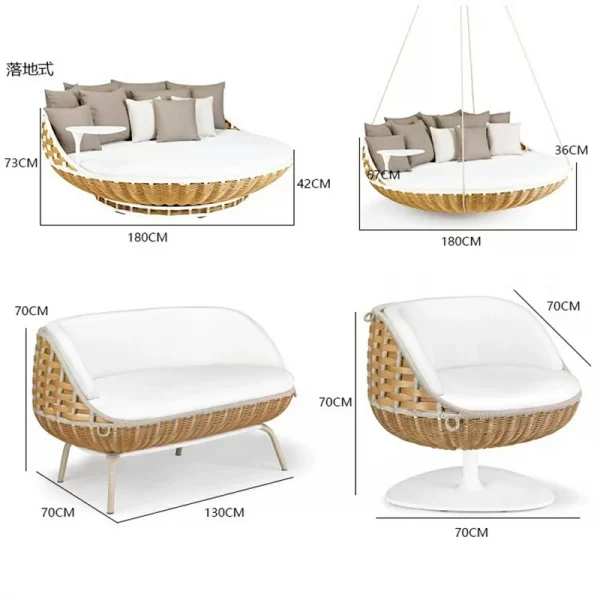 double swing outdoor leisure hanging basket hanging chair (35)