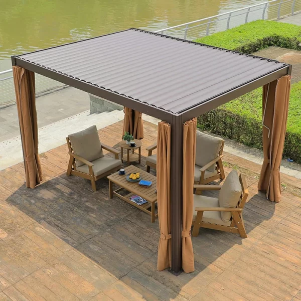 internet famous Chinese style blinds, aluminum alloy manual sunshades (8)