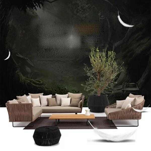 outdoor waterproof wicker woven wicker chair sets (7)