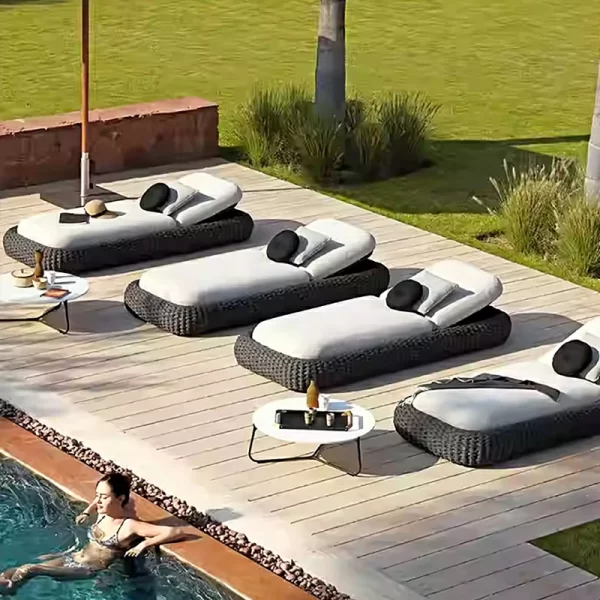 rope woven bed, beach chair (4)