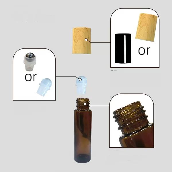 3ml 5ml 10ml frosted light proof perfume ball bottle (21)