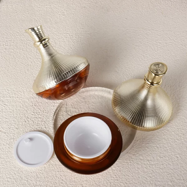 Brown Acrylic Double Layer Eye Cream face cream Cream Bottle (10)