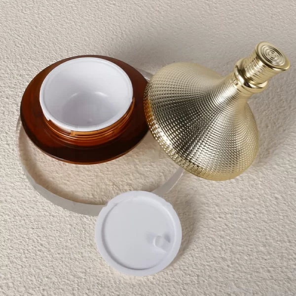 Brown Acrylic Double Layer Eye Cream face cream Cream Bottle (13)