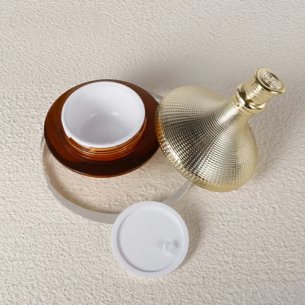 Brown Acrylic Double Layer Eye Cream face cream Cream Bottle (9)