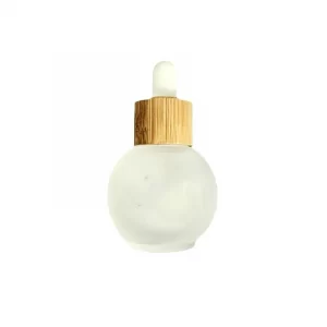 Creative 20ml30ml50ml bulb essential oil dropper bottle perfume sub bottle with bamboo and wood cover and pure wood cover
