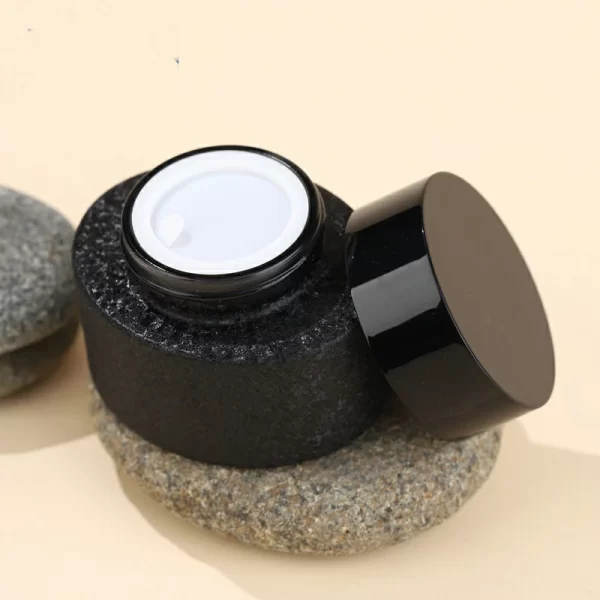 Custom 50g ice cream craft cream bottle Black glass set bottle (1)