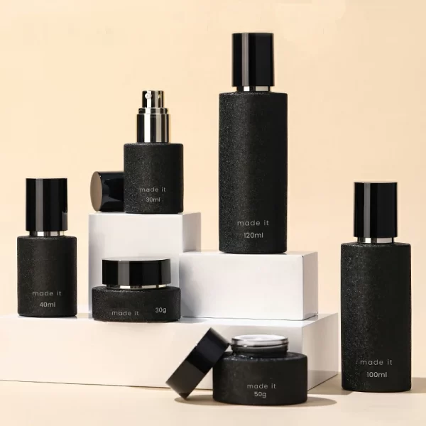 Custom 50g ice cream craft cream bottle Black glass set bottle (5)