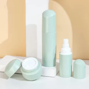 Custom cosmetics set bottle 15-50ml green acrylic lotion bottle 30g shaped face cream cream bottle