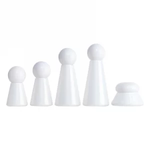 Customized conical round bottom glass set bottle White 50g cream bottle 30g ball cap lotion bottle Gold pressure pump bottle