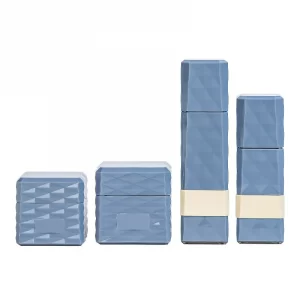 Customized packaging materials 30-50ml blue acrylic lotion bottle 30g square cream bottle subpackage set bottle