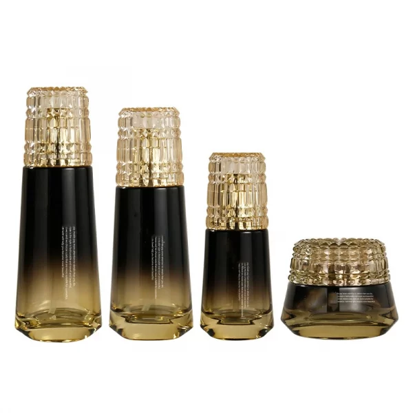 High grade diamond thick bottom skin care product set glass separate bottle (12)