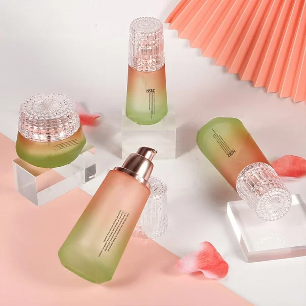 High grade diamond thick bottom skin care product set glass separate bottle (2)