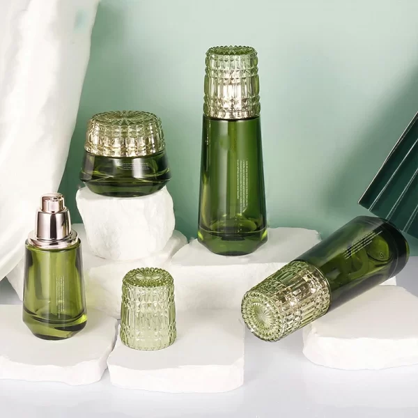 High grade diamond thick bottom skin care product set glass separate bottle (4)