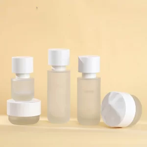 New cosmetics glass set bottle 30ml/100ml lotion press bottle frosted 30-50g cream bottle packaging material