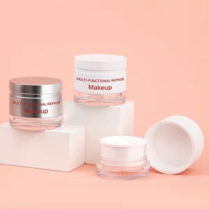 New packaging material for cosmetics: cream jar 50g, matte white with high lid, makeup remover jar, face cream dispensing bottle