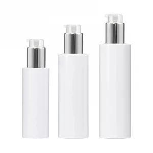 Package Customized 100ml white flat shoulder lotion bottle 150-200ml body milk bottle cosmetics bottle