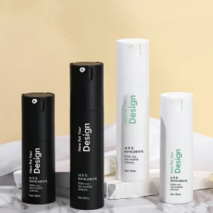 Packaging material for dispensing bottles: matte white eco-friendly PP eco-friendly vacuum bottle, 30-50ml matte black rotating vacuum lotion bottle