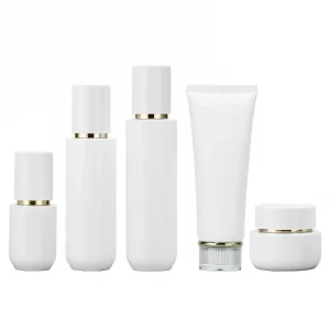 Processing customized cosmetics 50g cream bottle glass set bottle 30-120g white lid press lotion bottle