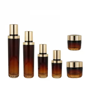 120ml tawny essential oil bottle, advanced pressure bottle, face cream sub bottle, cosmetics packaging, glass cream bottle, 50g