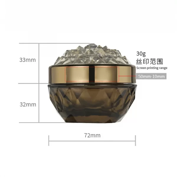 High grade 30g transparent liner diamond cream bottle (4)