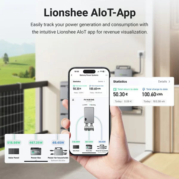 1600W balcony photovoltaic energy storage system controller Smart Solar Hub supports remote APP monitoring (1)