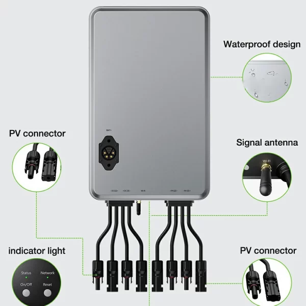 1600W balcony photovoltaic energy storage system controller Smart Solar Hub supports remote APP monitoring (7)