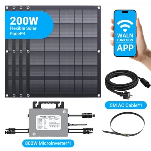 Photovoltaic power generation module 800W micro reverse flexible solar panel set 230V grid connected balcony power generation system