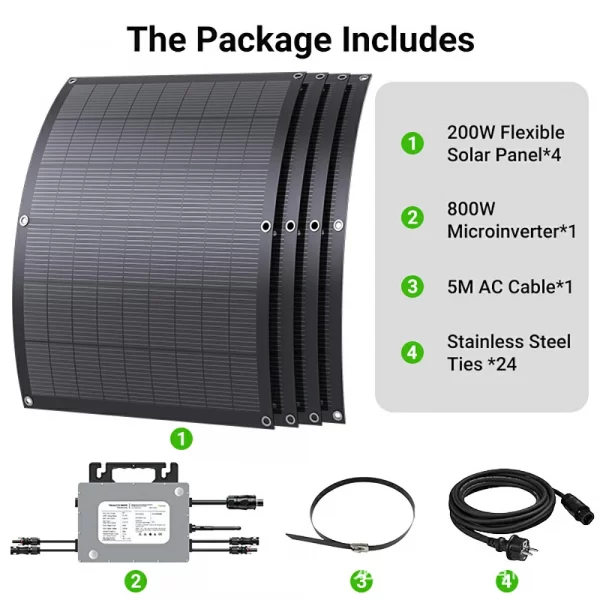 Photovoltaic power generation module 800W micro reverse flexible solar panel set (6)